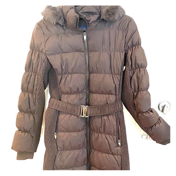 Via Spiga Jackets & Blazers - REAL FUR knee length Via Spiga belted winter coat